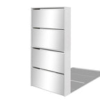 Vidaxl schoenenkast met 4 spiegels 63x17x134 cm wit