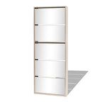 VidaXL Schoenenkast met 5 spiegels 63x17x169,5 cm eikenhout