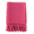 Vidaxl plaid vierkantjes 125x150 cm katoen roze