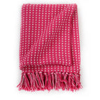Vidaxl plaid vierkanten 220x250 cm katoen roze