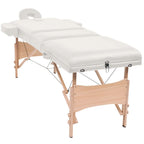 Vidaxl massagetafel- en krukset inklapbaar 3 zones 10 cm dik wit