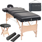 Vidaxl massagetafel- en krukset inklapbaar 3 zones 10 cm dik wit