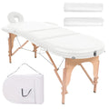 VidaXL Massagetafel inklapbaar 4 cm dik met 2 bolsters ovaal wit