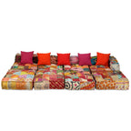 VidaXL Poef vierzits modulair stof patchwork