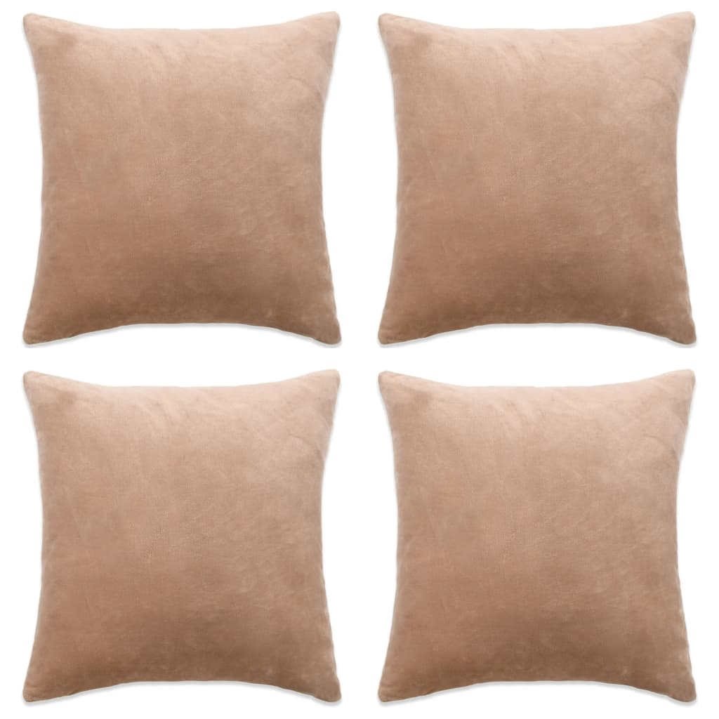 VidaXL Kussenhoezen 4 st 80x80 cm stof beige
