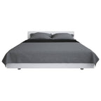 Vidaxl bedsprei dubbelzijdig 230x260 cm quilt grijs en zwart