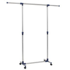 Vidaxl kledingrek verstelbaar 165x44x150 cm roestvrij staal zilver