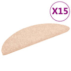 Vidaxl trapmatten zelfklevend 15 stuks 56x17x3 cm lichtbruin halfrond