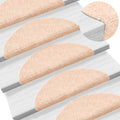 Vidaxl trapmatten zelfklevend 15 stuks 56x17x3 cm lichtbruin halfrond