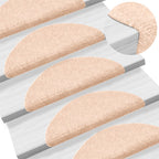 Vidaxl trapmatten zelfklevend 15 stuks 56x17x3 cm lichtbruin halfrond
