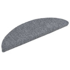 Vidaxl trapmatten zelfklevend 15 stuks 56x17x3 cm lichtgrijs halfrond