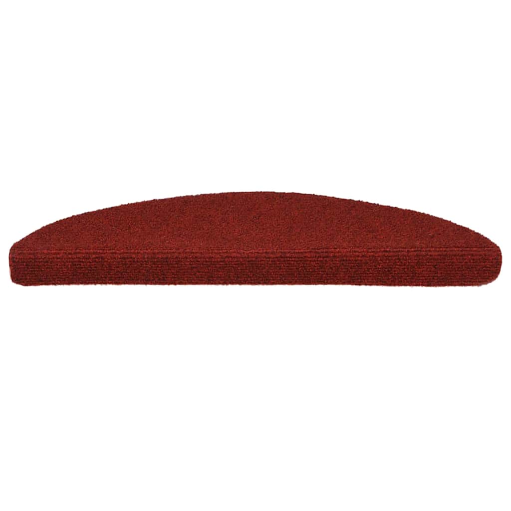 Vidaxl trapmatten zelfklevend 15 stuks 56x17x3 cm bordeaux rood halfrond