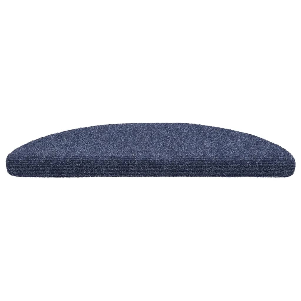 Vidaxl trapmatten zelfklevend 15 stuks 56x17x3 cm blauw halfrond