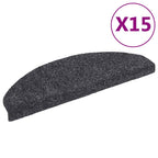 Vidaxl trapmatten zelfklevend 15 stuks 65x21x4 cm donkergrijs halfrond groot