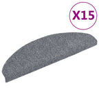 Vidaxl trapmatten zelfklevend 15 stuks 65x21x4 cm lichtgrijs halfrond groot