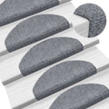 Vidaxl trapmatten zelfklevend 15 stuks 65x21x4 cm lichtgrijs halfrond groot