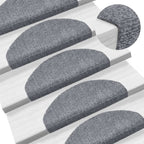Vidaxl trapmatten zelfklevend 15 stuks 65x21x4 cm lichtgrijs halfrond groot