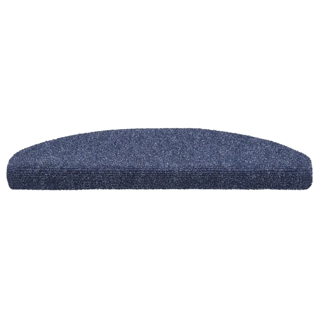 Vidaxl trapmatten zelfklevend 15 stuks 65x21x4 cm blauw halfrond groot