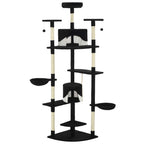 Vidaxl kattenkrabpaal met sisal krabpalen 203 cm zwart en wit