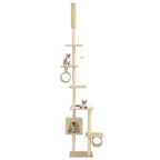 Vidaxl kattenkrabpaal met sisal krabpalen 260 cm beige