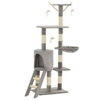 Vidaxl kattenkrabpaal met sisal krabpalen 138 cm grijs