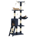 Vidaxl kattenkrabpaal met sisal krabpalen 138 cm donkerblauw