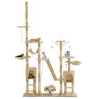 Vidaxl kattenkrabpaal met sisal krabpalen 230-250 cm beige