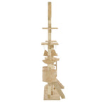 Vidaxl kattenkrabpaal met sisal krabpalen 230-250 cm beige