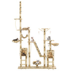 Vidaxl kattenpaal met sisal krabpalen 230-250 cm pootafdrukken beige