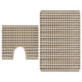 Vidaxl badmattenset handgeweven jute en stof naturel en wit