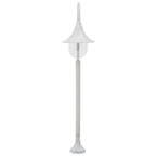Vidaxl paalverlichting tuin e27 120 cm aluminium wit