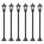 Vidaxl paalverlichting voor tuin e27 110 cm aluminium donkergroen 6 st