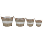 Vidaxl plantenbakken verhoogd 4 st wicker met pe-voering