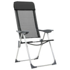 VidaXL Campingstoelen inklapbaar aluminium zwart 2 st