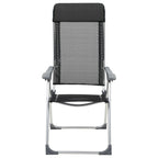 VidaXL Campingstoelen inklapbaar aluminium zwart 2 st