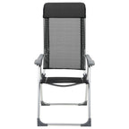 Vidaxl campingstoelen inklapbaar aluminium zwart 4 st