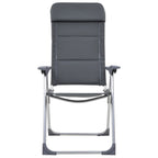 VidaXL Campingstoelen 58x69x111 cm aluminium grijs 2 st