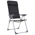 VidaXL Campingstoelen 58x69x111 cm aluminium zwart 2 st