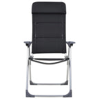 VidaXL Campingstoelen 58x69x111 cm aluminium zwart 2 st