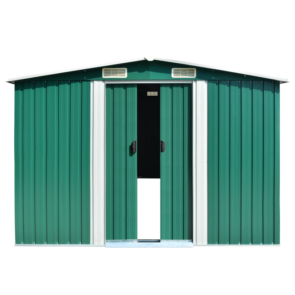 VidaXL Tuinschuur 257x489x181 cm metaal groen