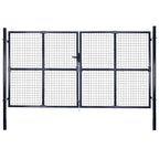 VidaXL Gaaspoort 289x200 cm gegalvaniseerd staal grijs