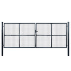 VidaXL Gaaspoort 400x150 cm gegalvaniseerd staal grijs