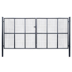 VidaXL Gaaspoort 400x200 cm gegalvaniseerd staal grijs
