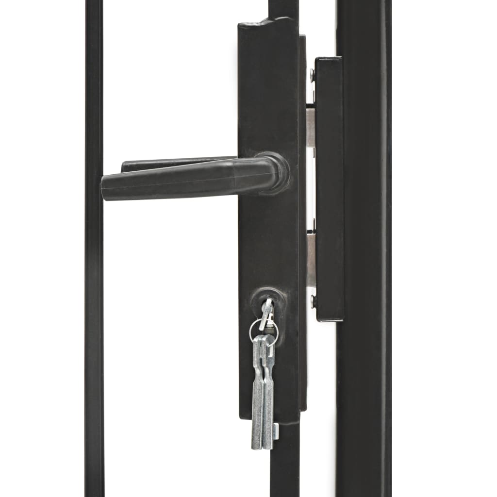 Vidaxl poort 1x1,5 m staal zwart