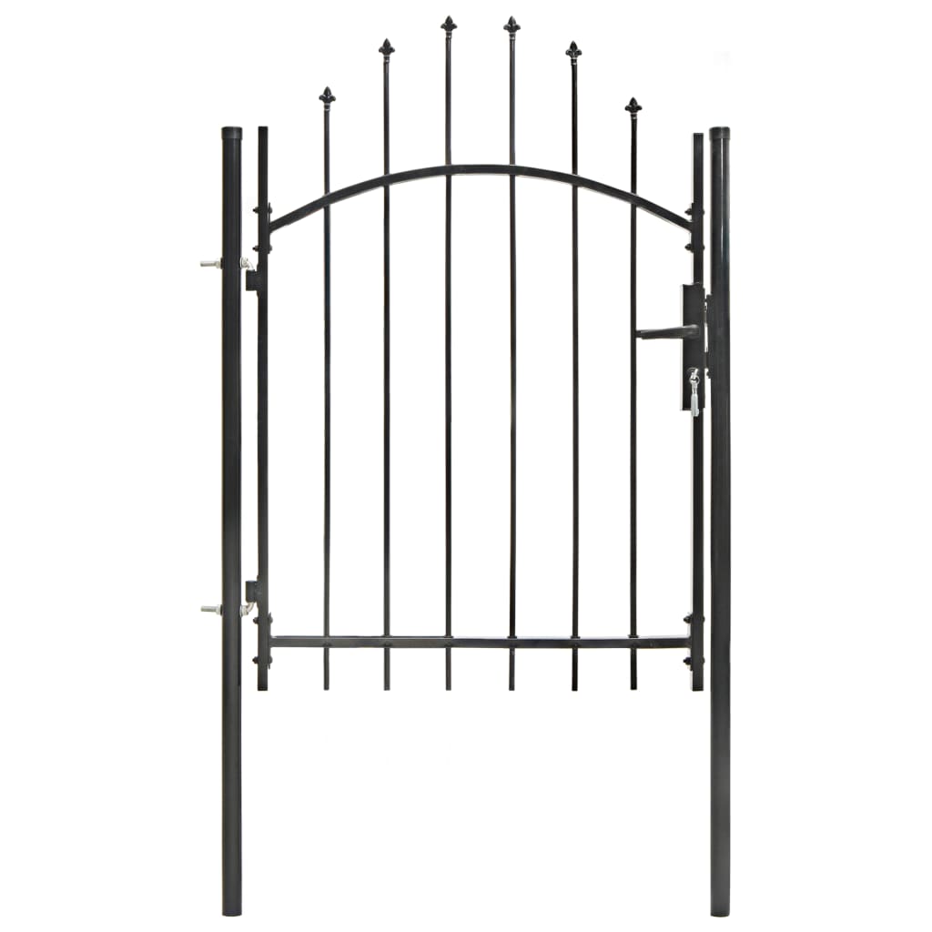 Vidaxl poort 1x1,75 m staal zwart