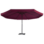Vidaxl parasol met aluminium paal 500 cm bordeauxrood