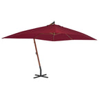 Vidaxl zweefparasol met houten paal 400x300 cm bordeauxrood