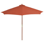 Vidaxl parasol met houten paal 300 cm terracotta