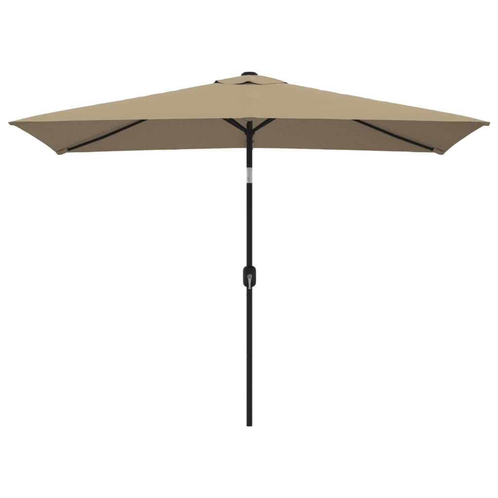 Vidaxl parasol met metalen paal 300x200 cm taupe