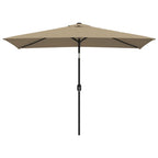 Vidaxl parasol met metalen paal 300x200 cm taupe